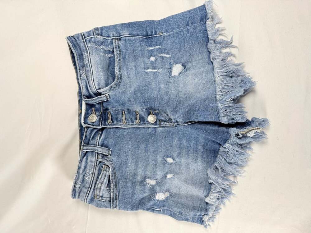 Y2K Festival Vervet Los Angeles Button Fly Distressed Denim Shorts